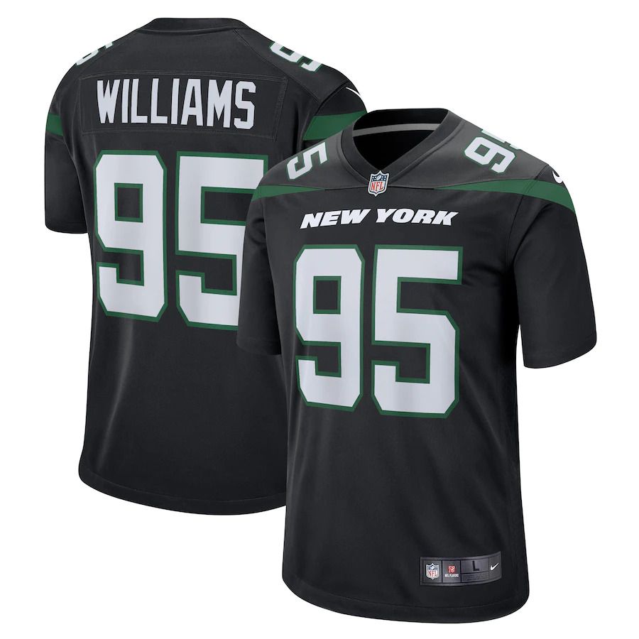 Men New York Jets #95 Quinnen Williams Nike Stealth Black Alternate Game Player NFL Jersey
